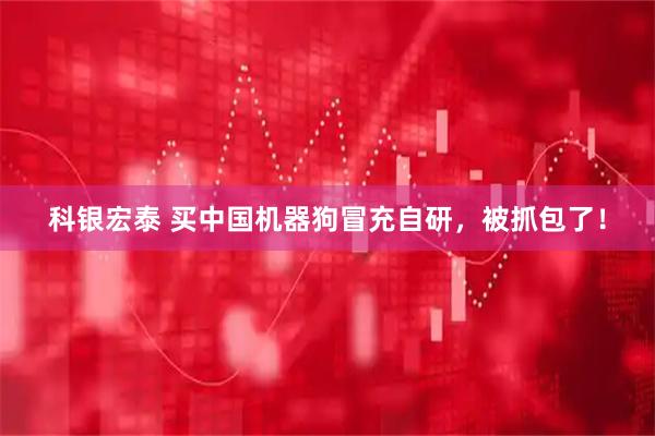科银宏泰 买中国机器狗冒充自研，被抓包了！
